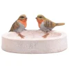FARMWOOD ANIMALS - Bain oiseau en résine avec oiseaux 20 x 15 x 10.5 cm rouge gorge