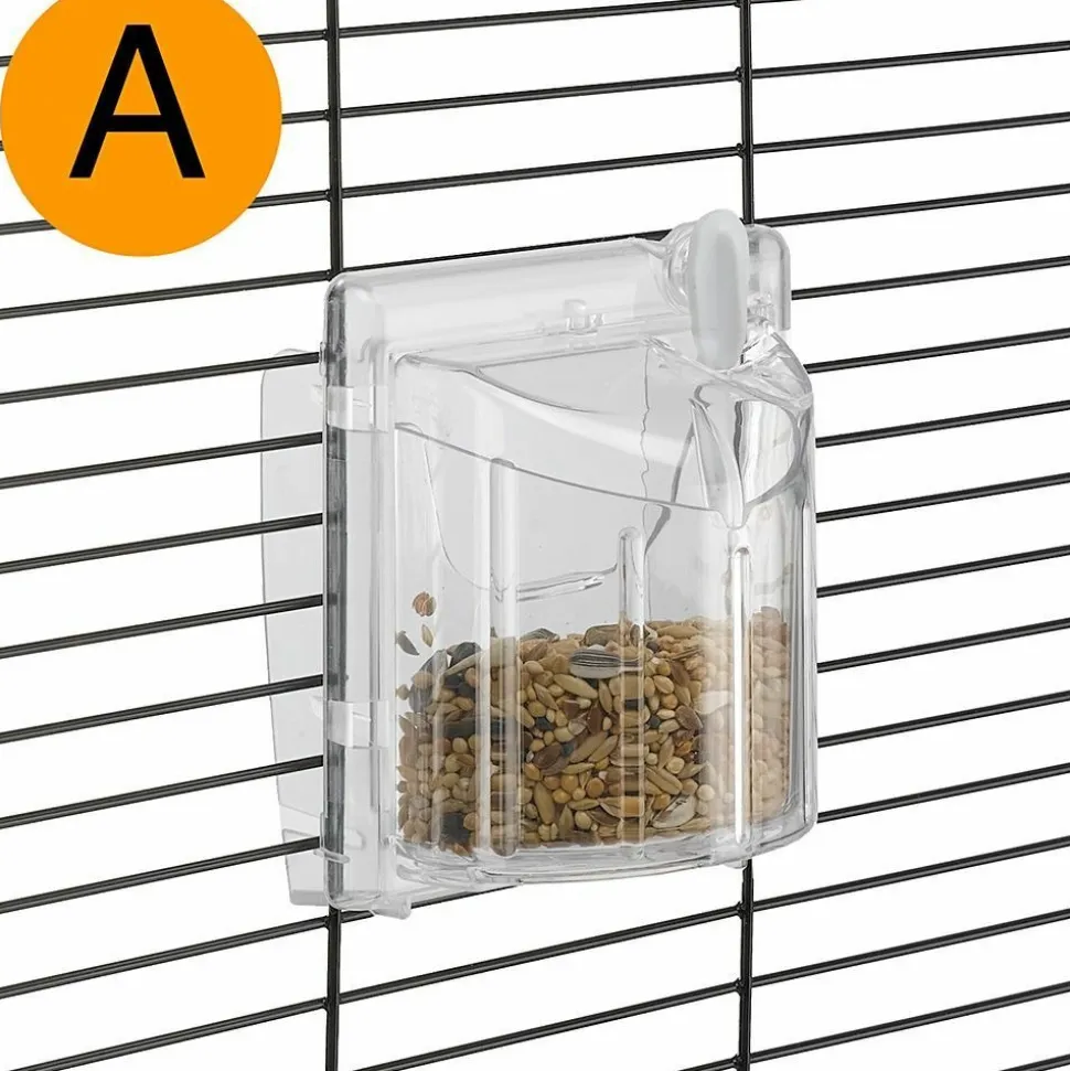 Ferplast cage à oiseaux rekord 2 cage pour oiseaux, canaris, perruches ondulées, en métal, accessoires inclus mangeoires rotatives