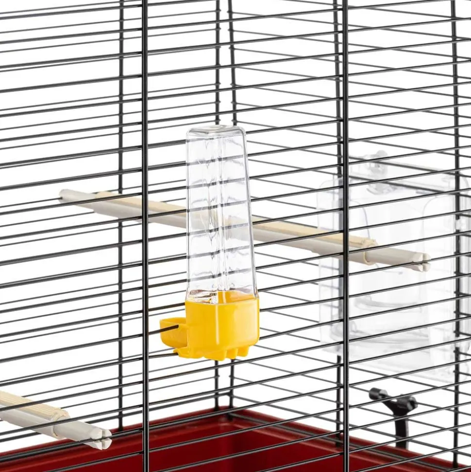 Ferplast cage rectangulaire pour oiseaux exotiques et canaris rekord 3, livrée avec accessoires et mangeoire tournante, métal