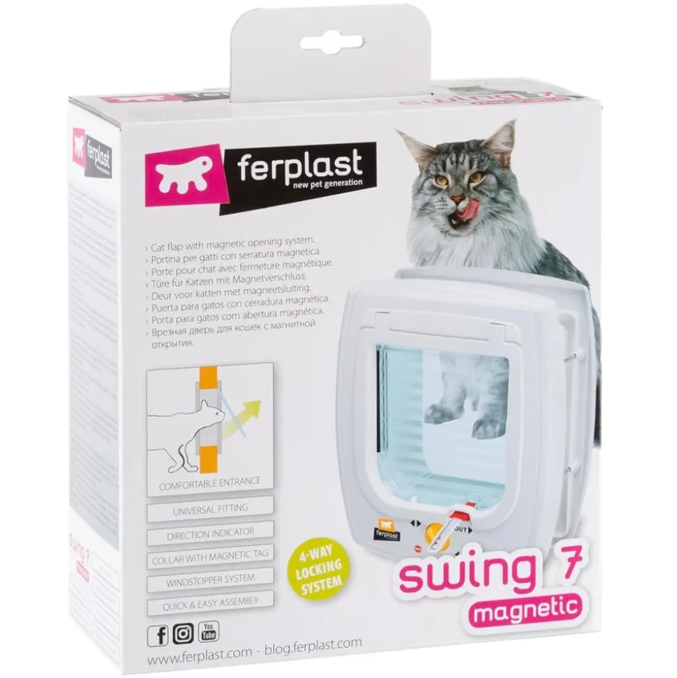 FERPLAST - Chatière magnétique à 4 voies Swing 7 SET Blanc