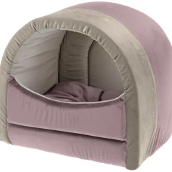 Ferplast couchage d'intérieur pour chats majesty 20, maisonnette pour chats, velours doux, lavable, 40x34x36, rose