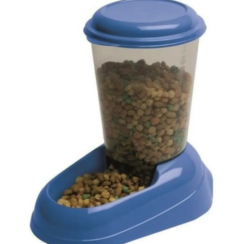 FERPLAST - Distributeur croquettes zenith 3l en plastique - 29,2x20,2x28,8 - bleu - chien et chat