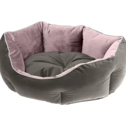 Ferplast divan pour chats et chiens queen 60 con coussin, couchage rembourré pour animaux, double-face, velours doux, lavable,