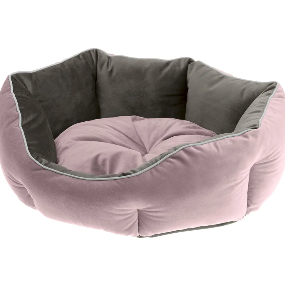 Ferplast divan pour chats et chiens queen 45 con coussin, couchage rembourré pour animaux, double-face, velours doux, lavable,