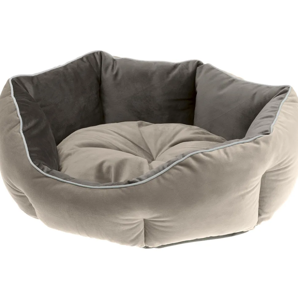 Ferplast divan pour chats et chiens queen 50 con coussin, couchage rembourré pour animaux, double-face, velours doux, lavable,