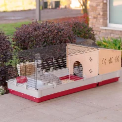 FERPLAST - Ferplast - cage cochon d'inde - cage lapin - maison lapin - clapier lapin - accessoires inclus - ouvrant et modulable 142 x 60 x h