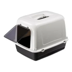 FERPLAST - Maison de toilette pour chat clear cat 10 - plastique - filtre a charbon actif - porte - ferplast