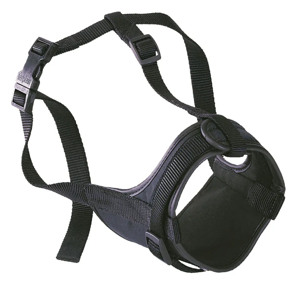 FERPLAST - Muselière Safe boxer en nylon noir. Tour de cou : 50 à 80 cm