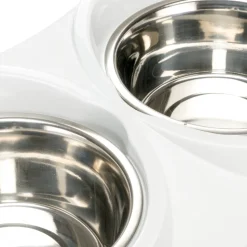 Ferplast support de gamelle pour chien duo feed avec 2 gamelles en acier inoxydable - système de double alimentation, antidérapant