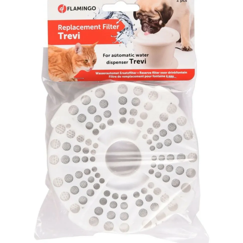 FLAMINGO - Filtre pour fontaine a eau, trevi 3l, lot de 2 filtres.