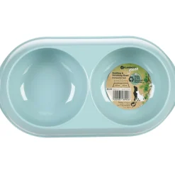 FLAMINGO - Gamelle double en plastique recyclé muk 2 x 200 ml pour chien et chat.