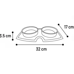 FLAMINGO - Gamelle et abreuvoir 210ml avec tapis en silicone anti-dérapant pour chat