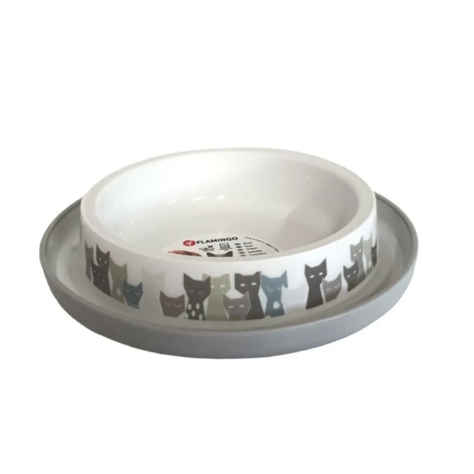 FLAMINGO - Gamelle, trendy maasai grise ø 16 cm, 210 ml pour chat