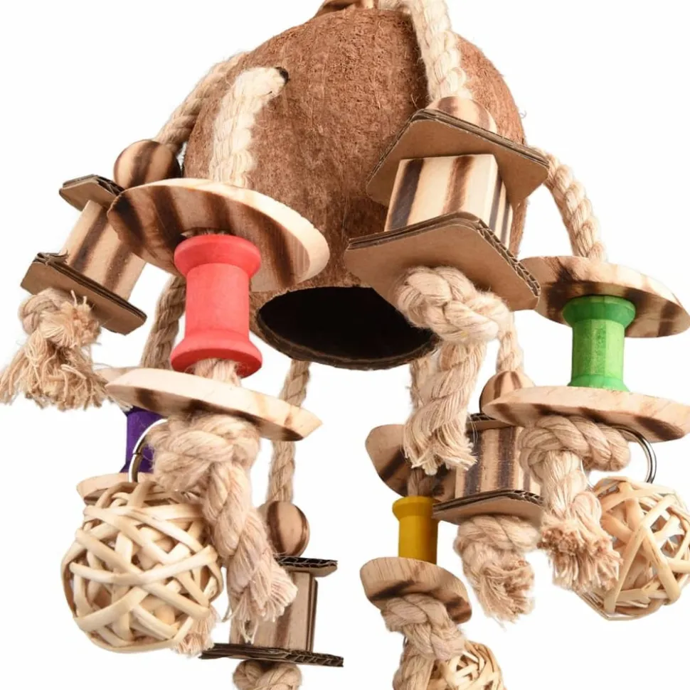 FLAMINGO - Jouet pour oiseaux sully perroquet noix de coco bbq 42 cm