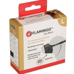 FLAMINGO - Muselière noir en nylon doux taille l pour chien