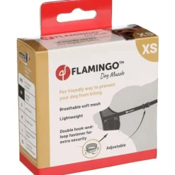 FLAMINGO - Muselière noir en nylon doux taille xs pour chien