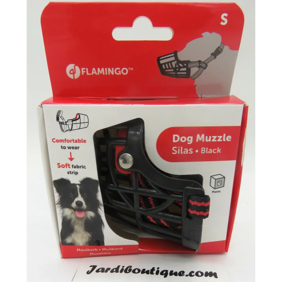 FLAMINGO - Muselière silas s noir. 26 cm 31-41 cm. Pour chien.