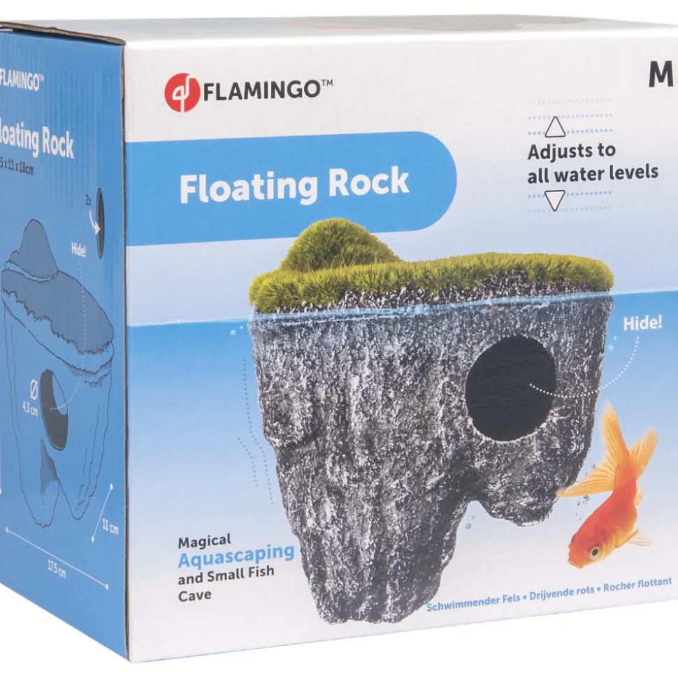 FLAMINGO - Rocher flottant m, 17,5 x 11 x 18 cm, décoration aquarium.