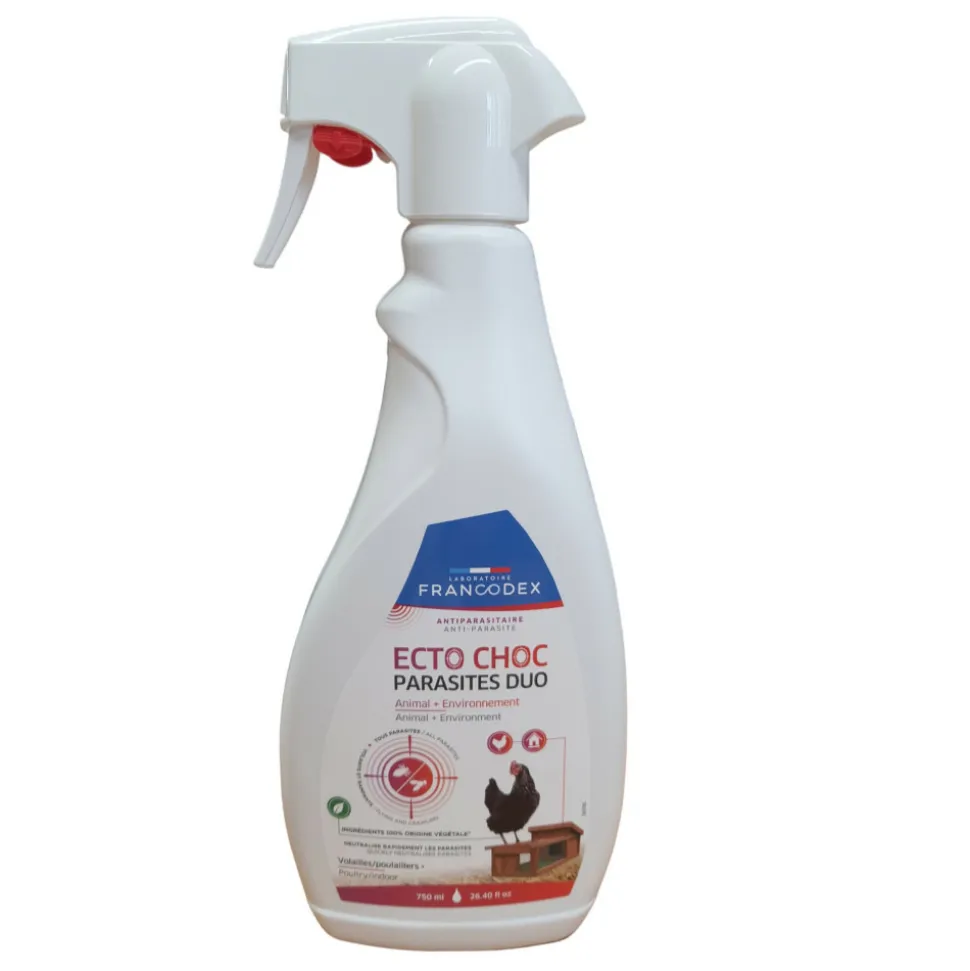 FRANCODEX - Ecto choc antiparasitaires duo 750 ml pour volailles et poulaillers
