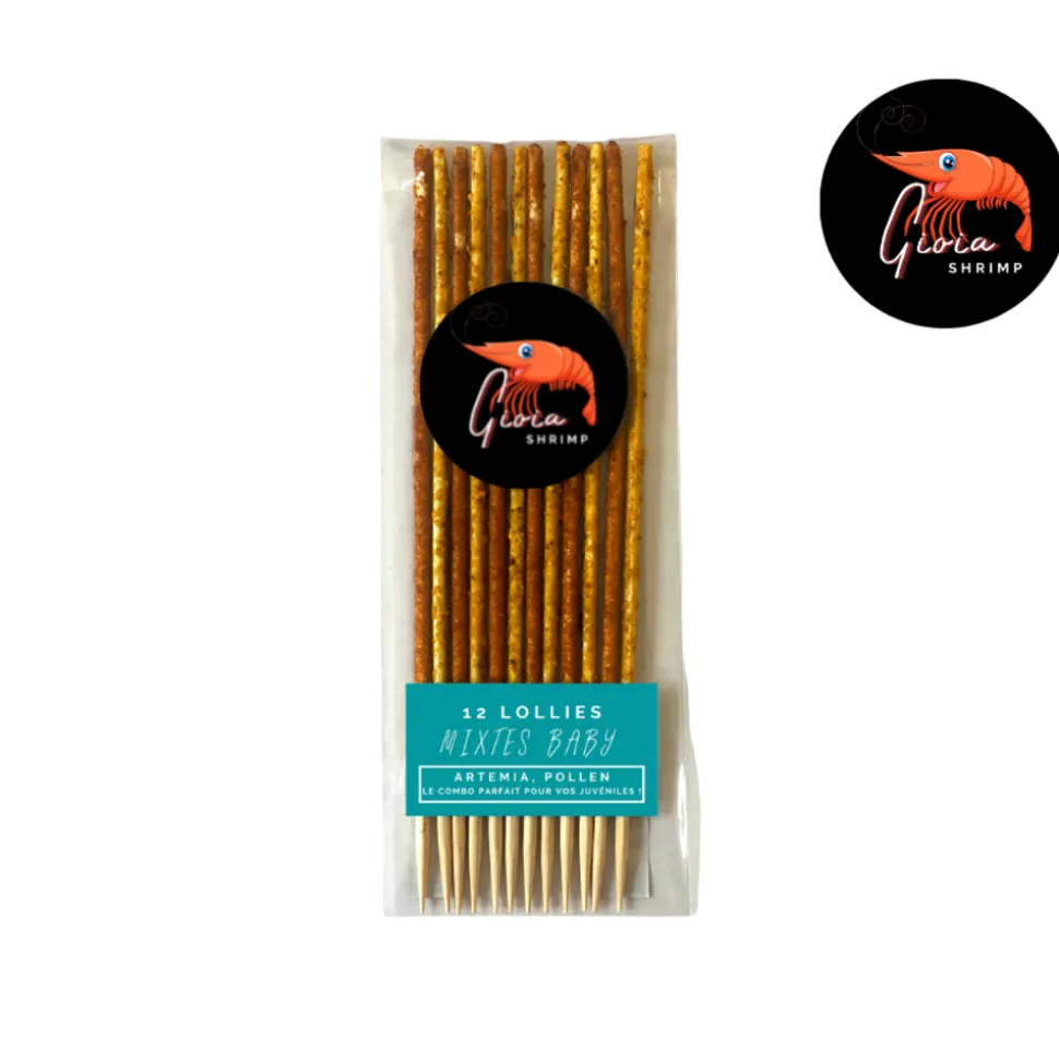 GIOIASHRIMP - 12 Lollies mixtes baby pour crevettes d'aquarium
