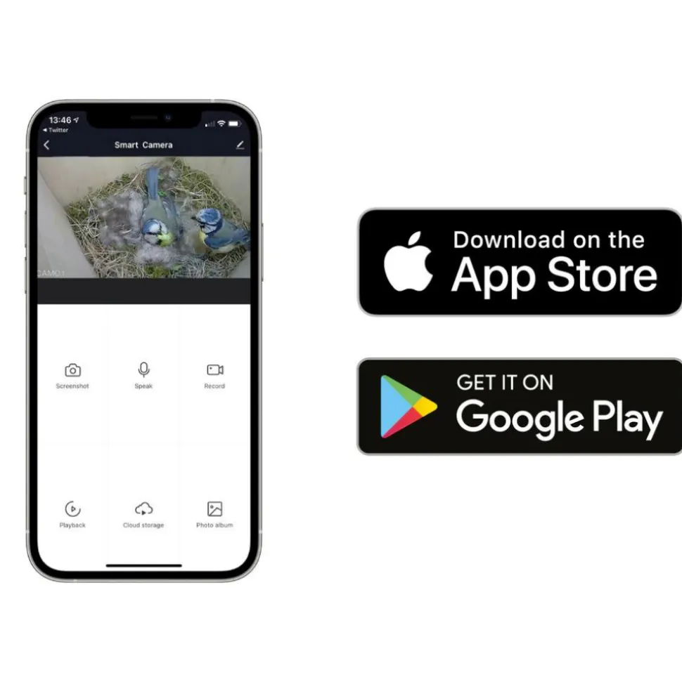 GREEN FEATHERS - Caméra wifi pour nichoir à oiseaux (avec cable 10 m inclus)