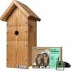 GREEN FEATHERS - Kit complet nichoir oiseaux avec caméra wifi