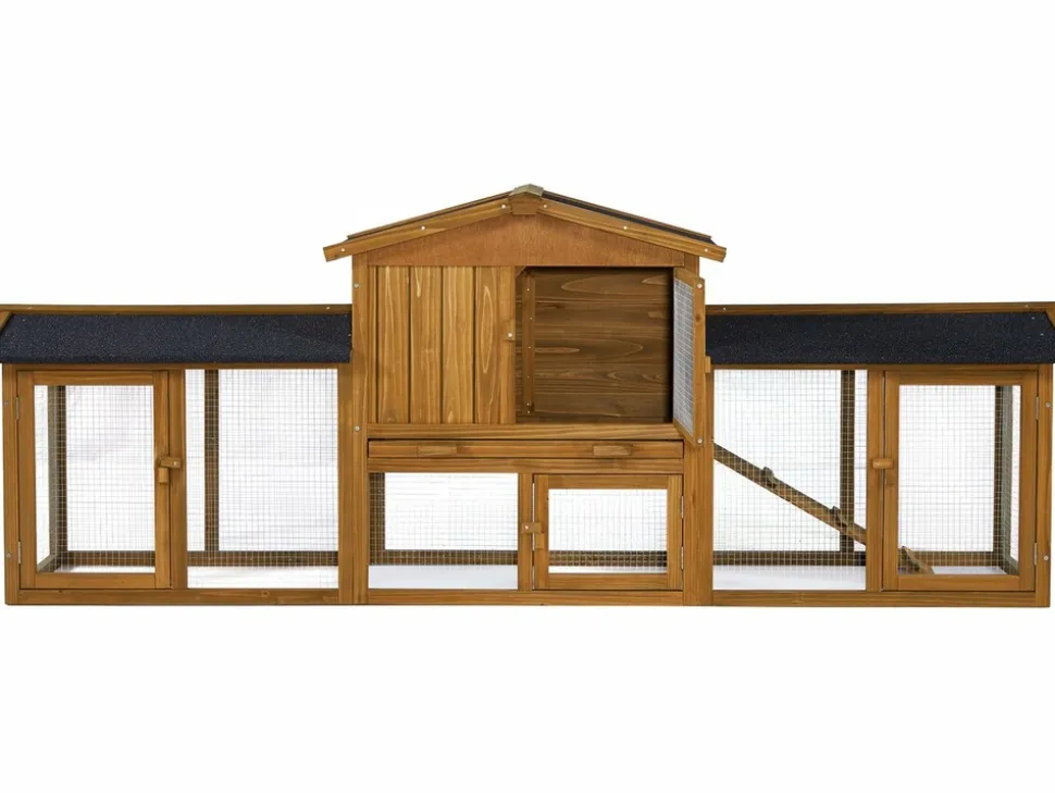 HABITAT ET JARDIN - Clapier pour lapin en bois "galina" 2 portes- marron