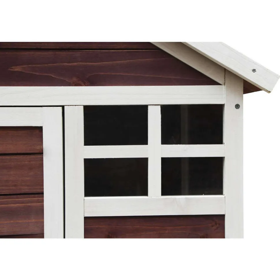 HABRITA - Poulailler en bois bicolore pour 3 poules avec pondoir - 122x63x92 cm