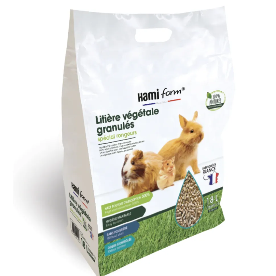 HAMI FORM - Litière végétal granulés pour rongeur 18L