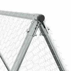 HELLOSHOP26 - Cage pour poules argenté 400 x 100 x 190 cm acier galvanisé argent