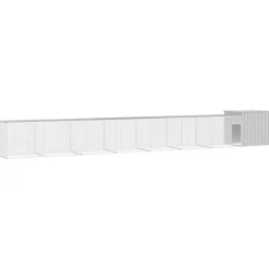 HELLOSHOP26 - Cage pour poules 700 x 91 x 100 cm acier galvanisé gris