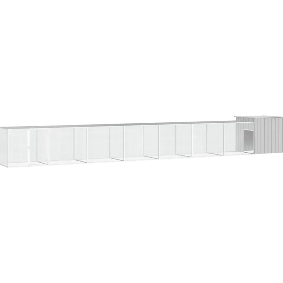 HELLOSHOP26 - Cage pour poules 700 x 91 x 100 cm acier galvanisé gris