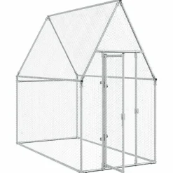 HELLOSHOP26 - Cage pour poules argenté 200 x 100 x 190 cm acier galvanisé argent