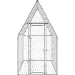 HELLOSHOP26 - Cage pour poules argenté 200 x 100 x 190 cm acier galvanisé argent