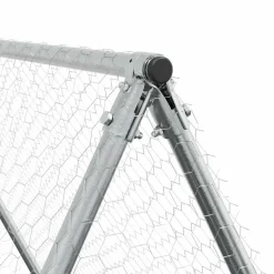 HELLOSHOP26 - Cage pour poules argenté 200 x 100 x 190 cm acier galvanisé argent