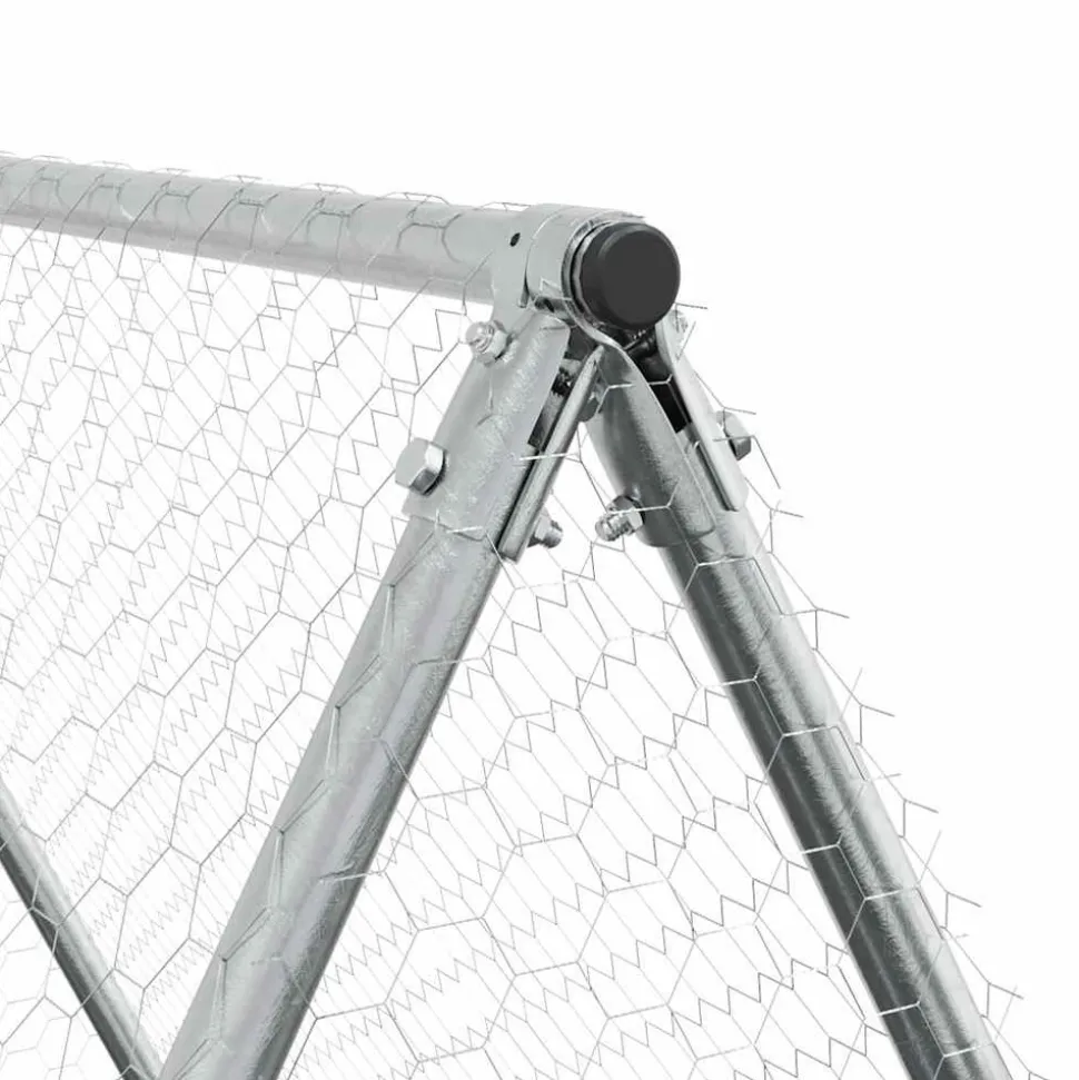 HELLOSHOP26 - Cage pour poules argenté 200 x 100 x 190 cm acier galvanisé argent