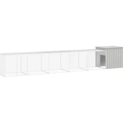 HELLOSHOP26 - Cage pour poules 600 x 91 x 100 cm acier galvanisé gris