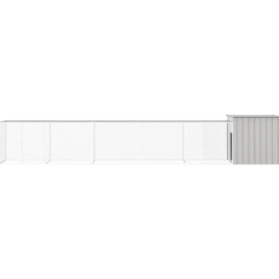 HELLOSHOP26 - Cage pour poules 600 x 91 x 100 cm acier galvanisé gris
