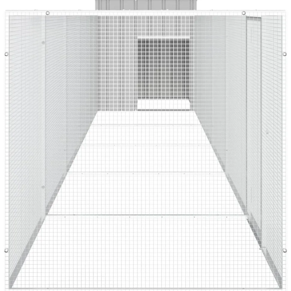 HELLOSHOP26 - Cage pour poules 600 x 91 x 100 cm acier galvanisé gris