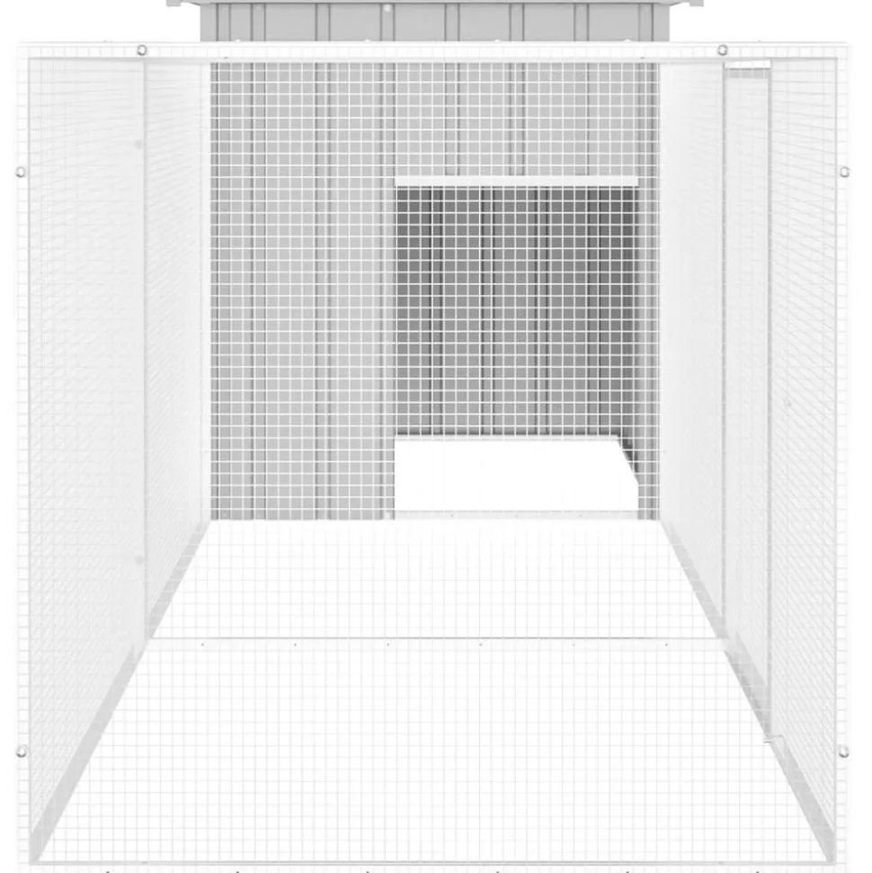 HELLOSHOP26 - Cage pour poules 300 x 91 x 100 cm acier galvanisé gris