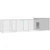 HELLOSHOP26 - Cage pour poules 400 x 91 x 100 cm acier galvanisé gris