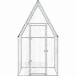 HELLOSHOP26 - Cage pour poules argenté 100 x 100 x 190 cm acier galvanisé argent