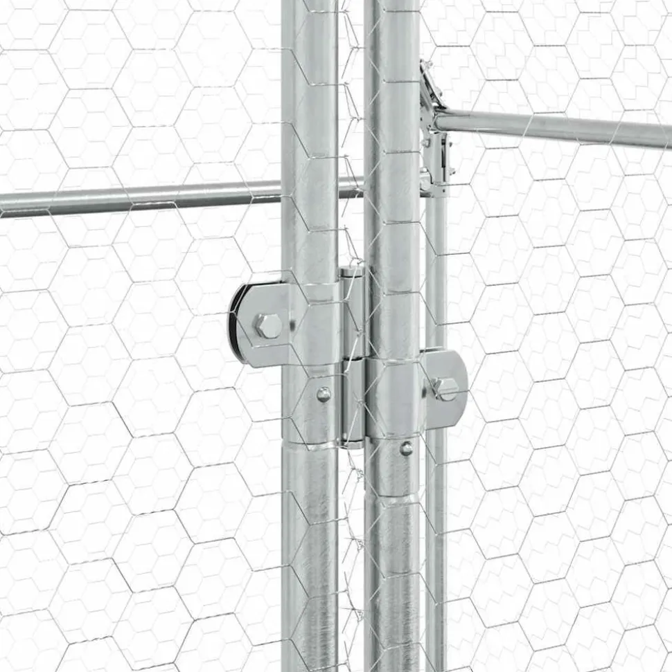 HELLOSHOP26 - Cage pour poules argenté 100 x 100 x 190 cm acier galvanisé argent