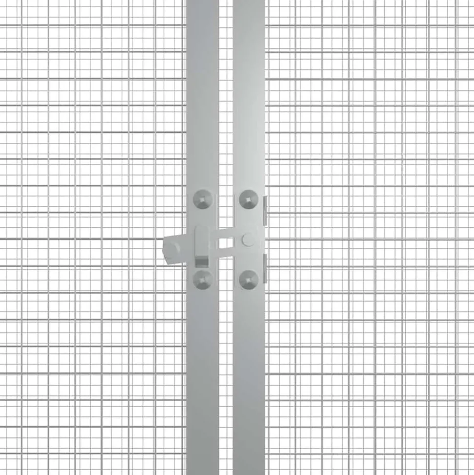 HELLOSHOP26 - Cage pour poules 200 x 91 x 100 cm acier galvanisé gris