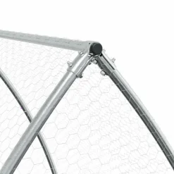 HELLOSHOP26 - Cage pour poules argenté 600 x 105 x 120 cm acier galvanisé argent