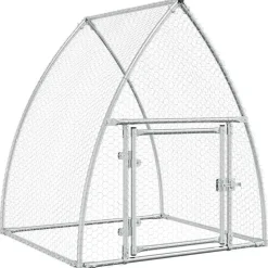 HELLOSHOP26 - Cage pour poules argenté 100 x 105 x 120 cm acier galvanisé argent