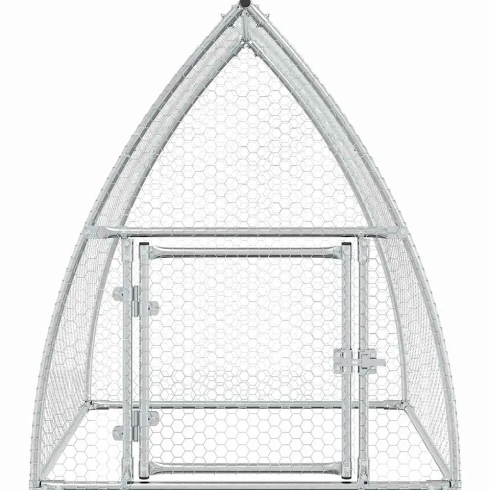 HELLOSHOP26 - Cage pour poules argenté 100 x 105 x 120 cm acier galvanisé argent