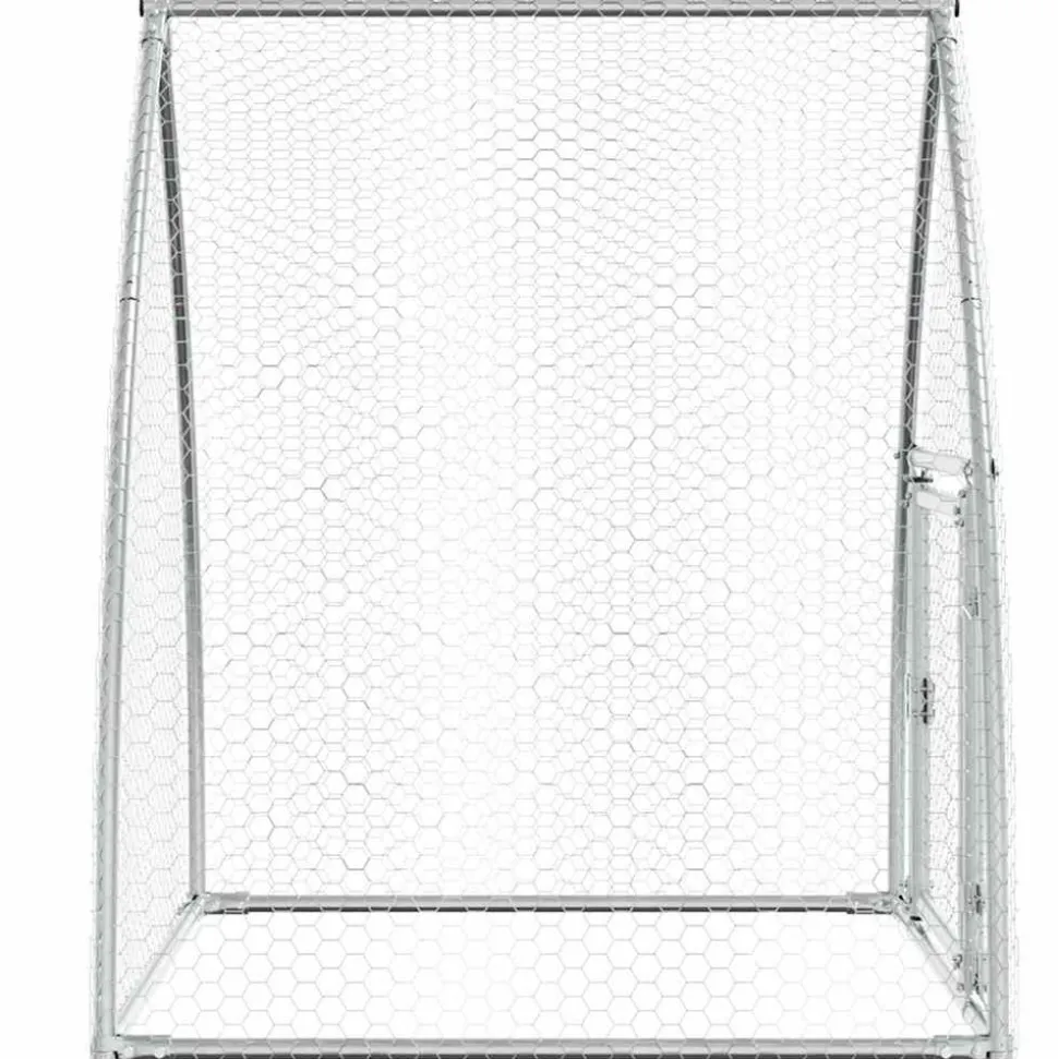 HELLOSHOP26 - Cage pour poules argenté 100 x 105 x 120 cm acier galvanisé argent