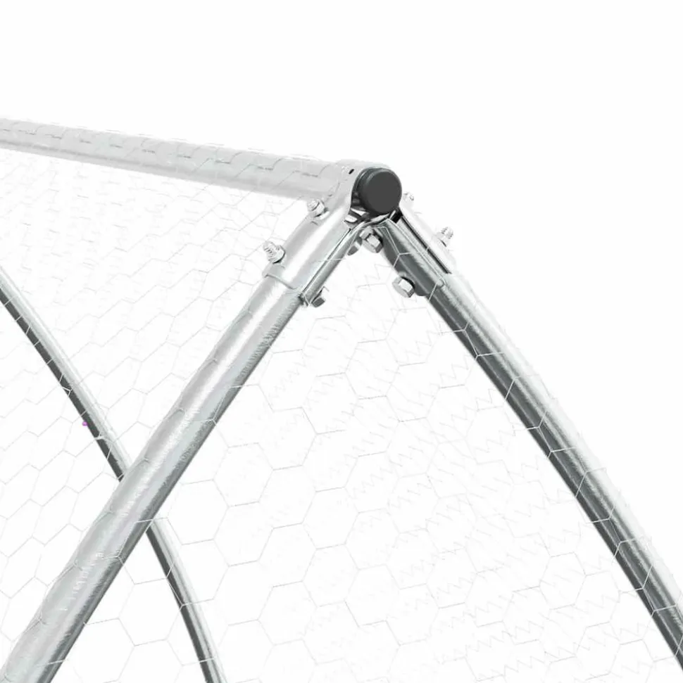 HELLOSHOP26 - Cage pour poules argenté 100 x 105 x 120 cm acier galvanisé argent