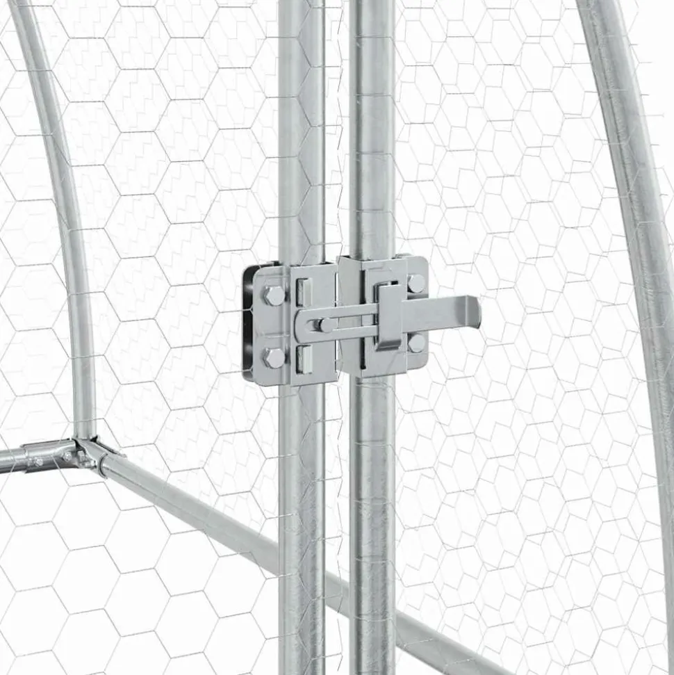 HELLOSHOP26 - Cage pour poules argenté 100 x 105 x 120 cm acier galvanisé argent